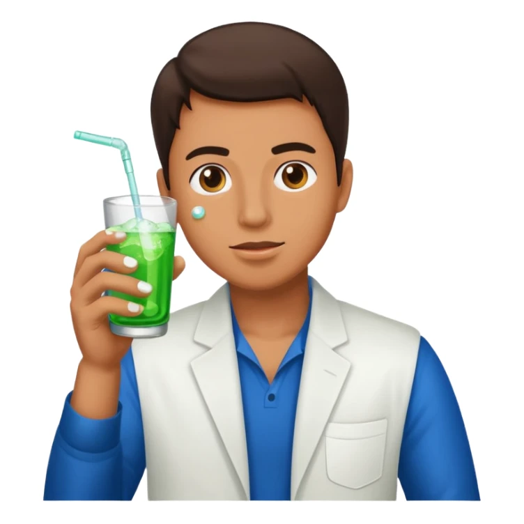 Man popping the pills and drinking sprite sticker