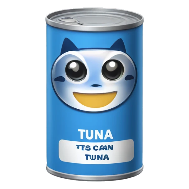 Blue can of tuna is a compact, cylindrical container designed to preserve and store tuna fish. sticker
