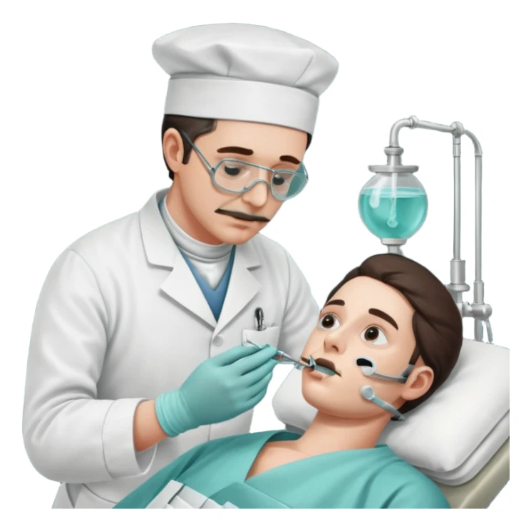 A victorian surgeon using chloroform as an anaesthetic on a patient during an operation sticker