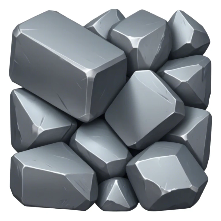 Cinematic Realistic Lead Ore, Heavy and dense, with a matte gray surface and subtle metallic glimmer. The metal's weight and durability are evident, with soft, sharp edges and a slight texture that enhances its solid presence. Soft glowing outline, capturing the essence of raw strength and industrial power in lead ore. sticker