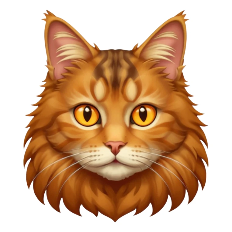 A Maine coon tabby cat emoji with yellow eyes  sticker