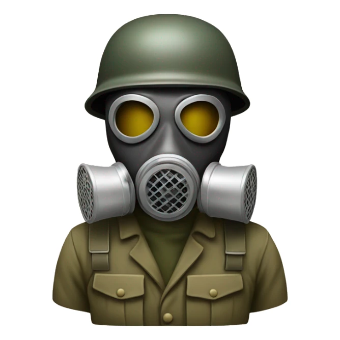 Us soldier ww2 in gas mask sticker