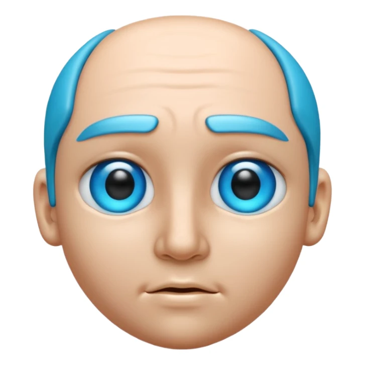 "blue 3D side eye emoji, sigma judging look, cold phonk style, high detail" sticker