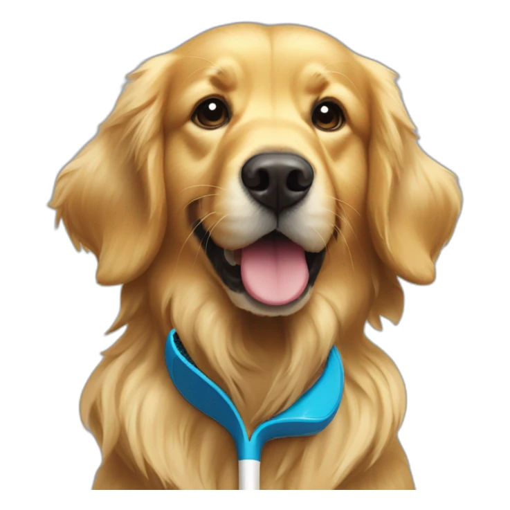 Golden retriever tennis racket ball sticker