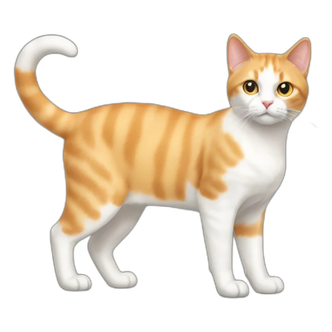 light orange and white domestic short-haired cat full body sticker