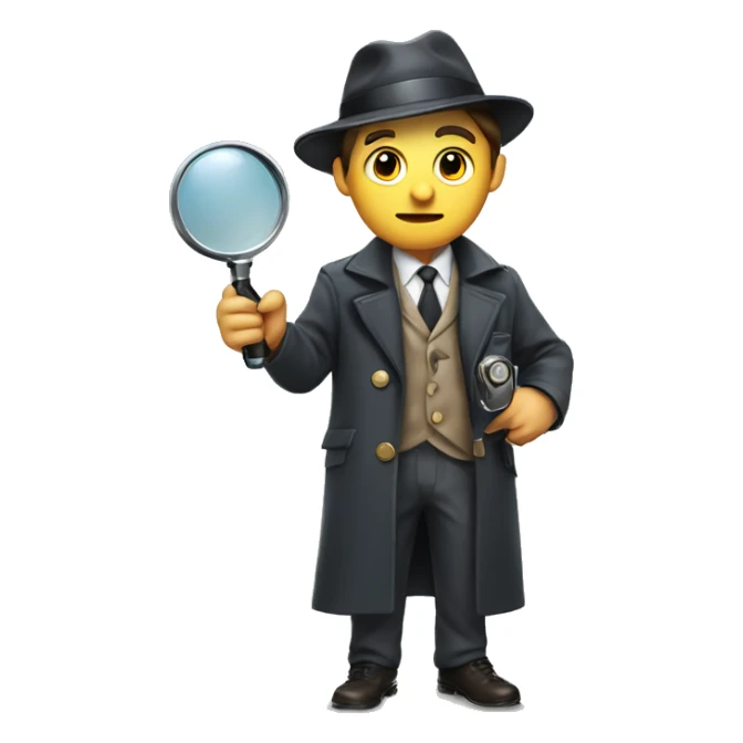 detective with magnifying glass in his hand sticker