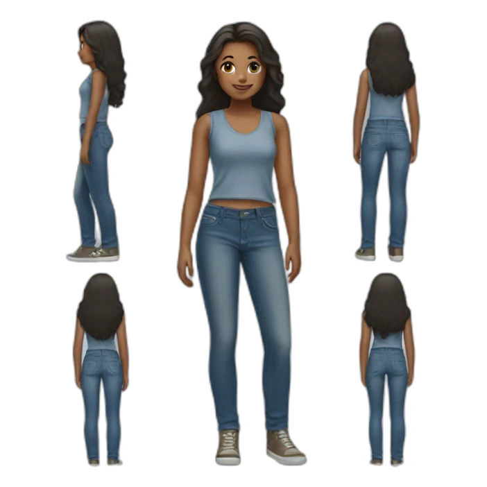 Girl wearing jeans sticker