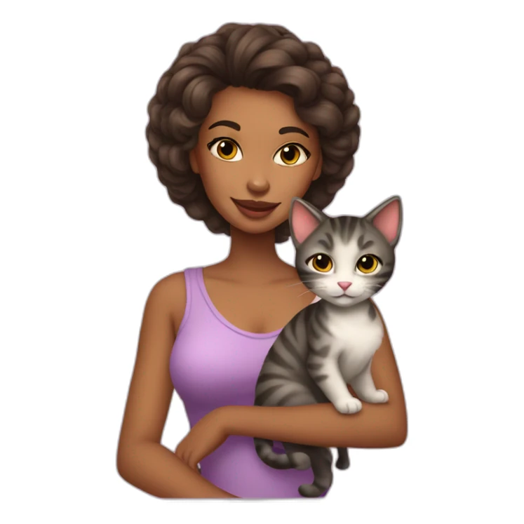 Coquette girl and her lil cat sticker