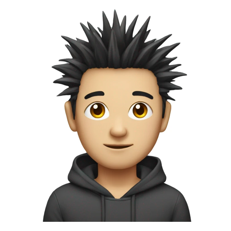 asian,spiky hair,square face,hoodie sticker