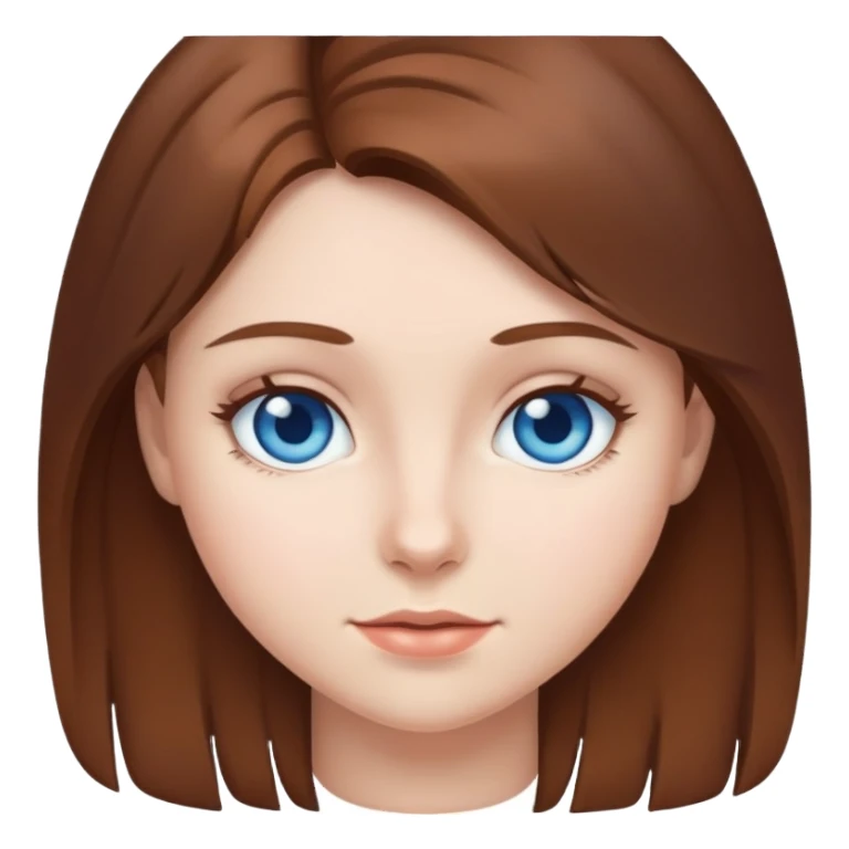 girl with brown hair and blue eyes sticker