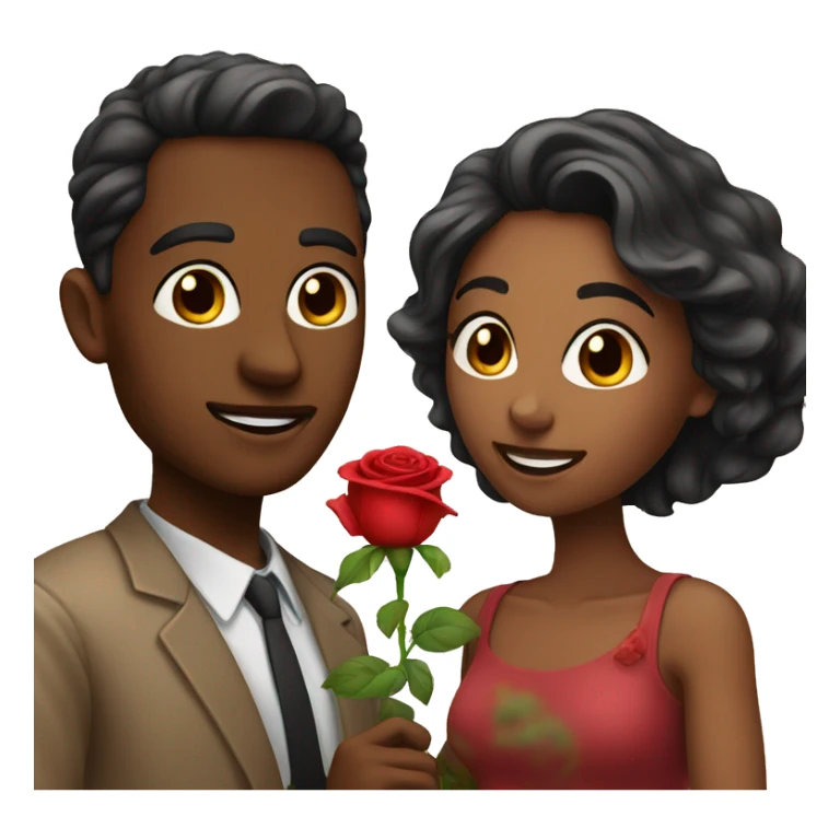 Couple with rose sticker