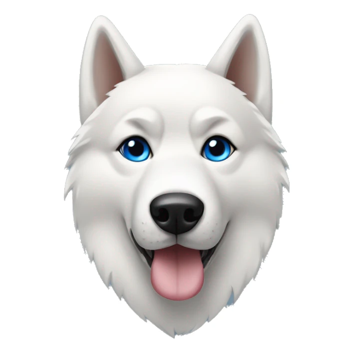 Husky blanco con un ojo azul y otro café y con una oreja negra sticker
