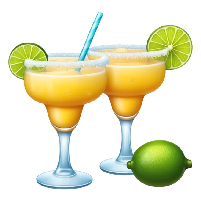 Two frozen margaritas, one mango flavor, one lime flavor  sticker