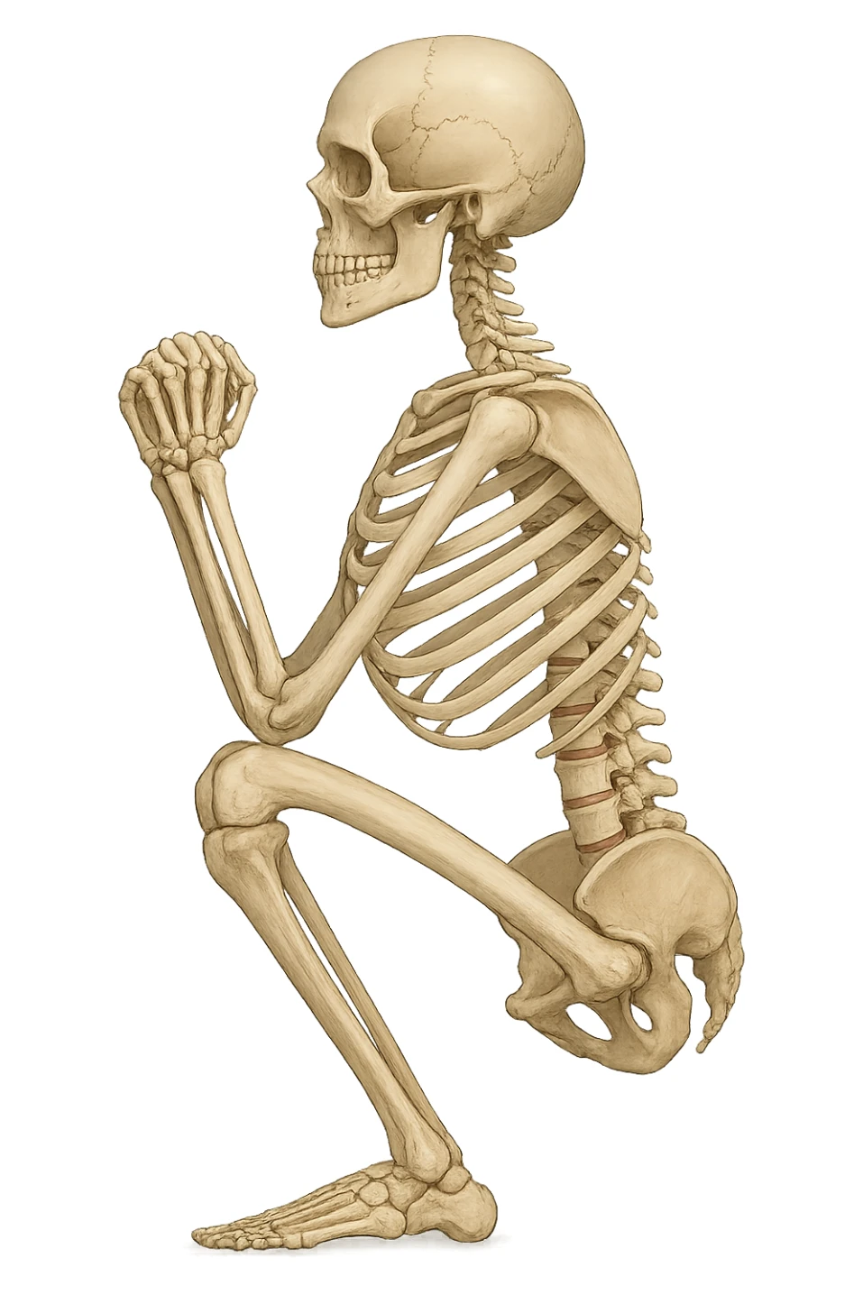 Allineamento visto anatomicamente durante uno squat tra bacino e torace sticker