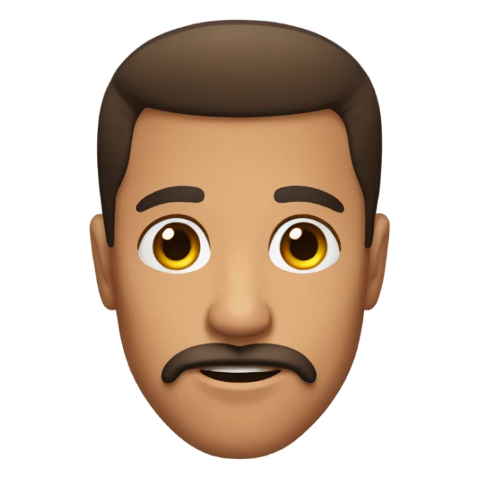 Chad face brown eyes moustache  sticker