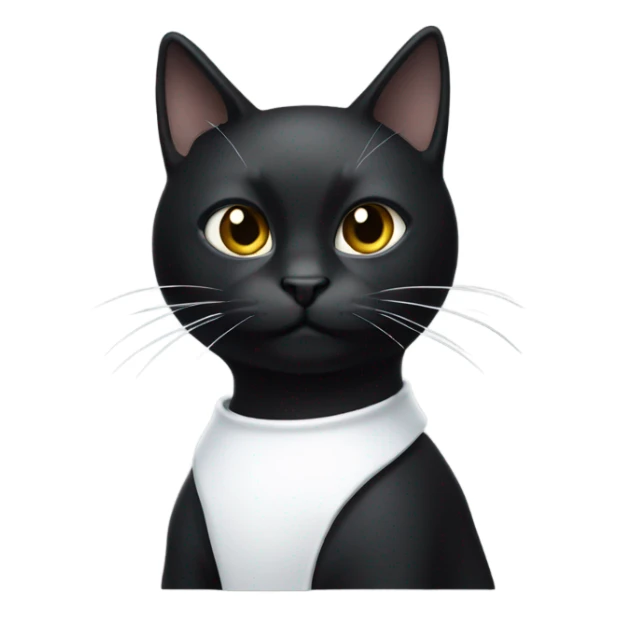 Black cat with White on torse sticker