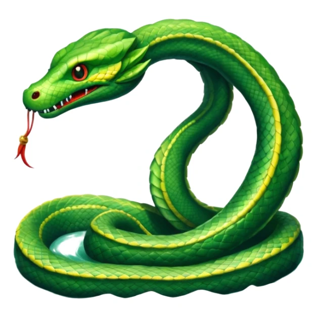 Sea Serpent – Long green snake-like monster rising from water sticker