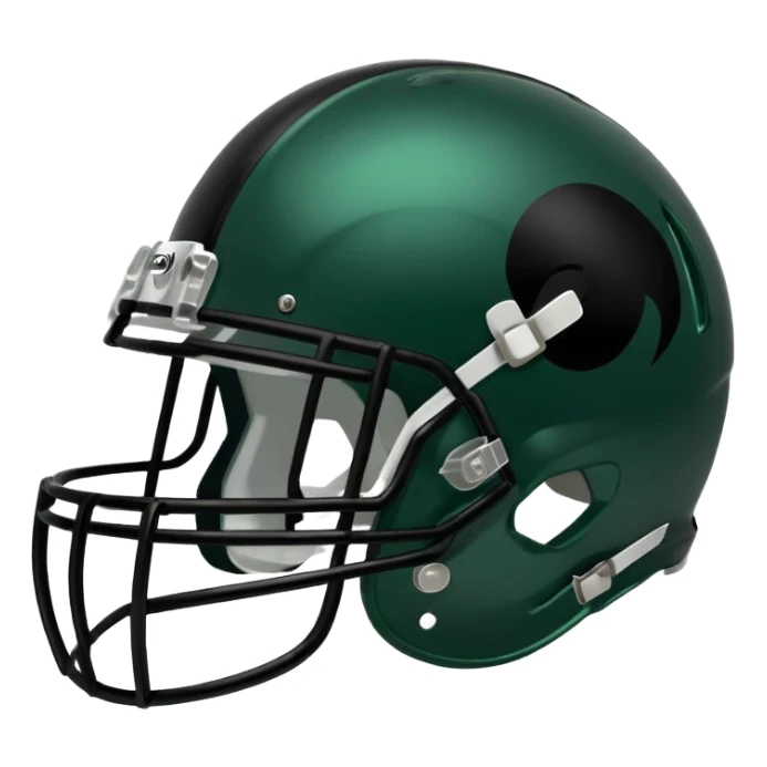 College football player helmet in dark green color ( black player ) sticker