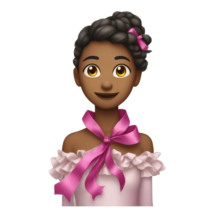 A girl with a ribbon boa sticker