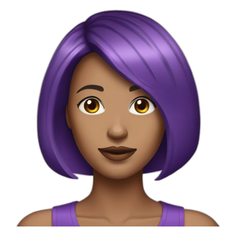 woman with purple asymetric bob haircut sticker