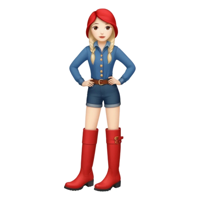 woman's red long boots sticker