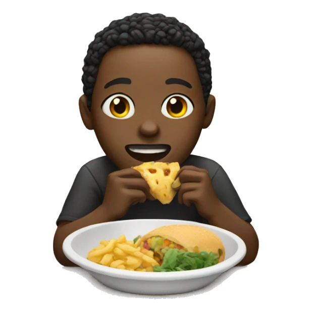 black person eating  sticker