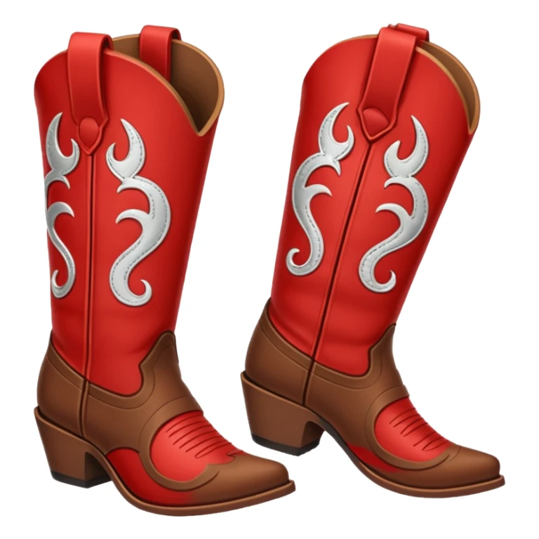 Red and brown cowgirl boots emoji sticker