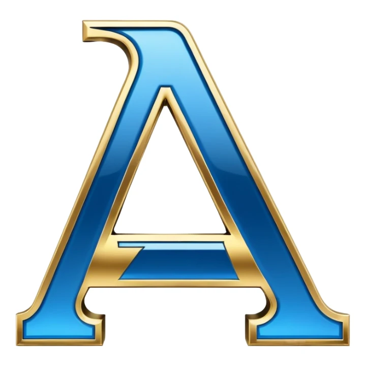 Bold Black-Blue-White-Gold Font Letter “A” sticker