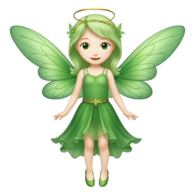 full body of little green fairy sticker