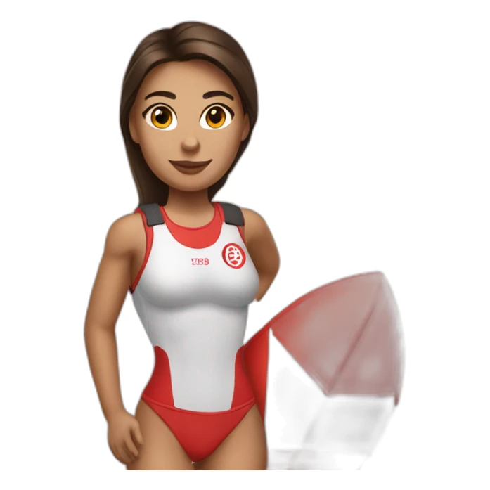 Female brunette lifeguard sticker