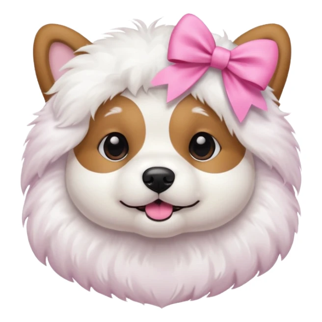 I want a fluffy dog with a pink bow sticker