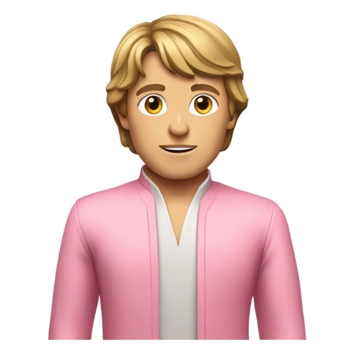 all pink suit human-looking luke skywalker excercising force, upper body, must be all pink sticker