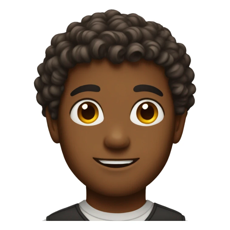 rich brown boy with curly hair sticker