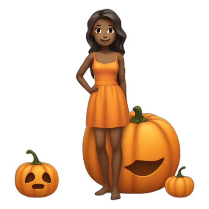 Femme avec un corps de citrouille  sticker