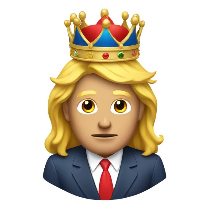 Trump wearing large golden crown sticker