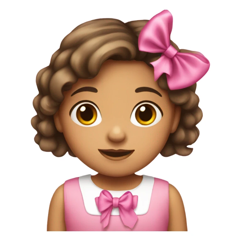 Hispanic little girl with pink bow sticker