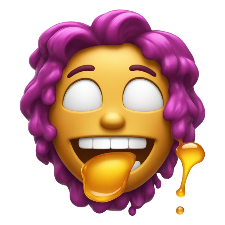 Emoji with honey dripping from its mouth sticker