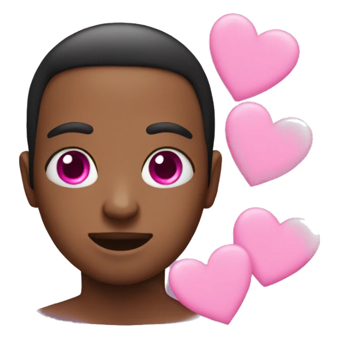 Emoji with pink hearts in eyes sticker