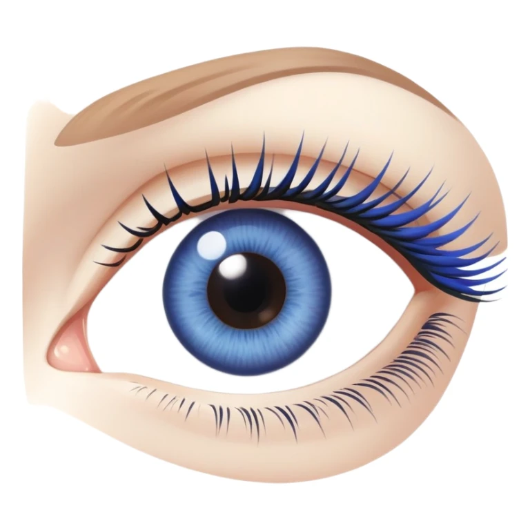 human eye with blue iris and detailed eyelashes sticker