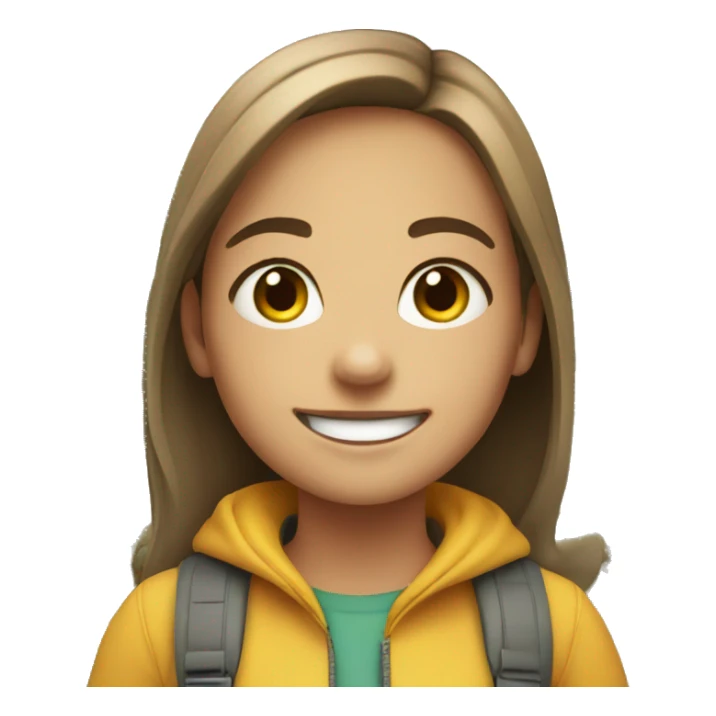 smiling girl in outdoor scene sticker