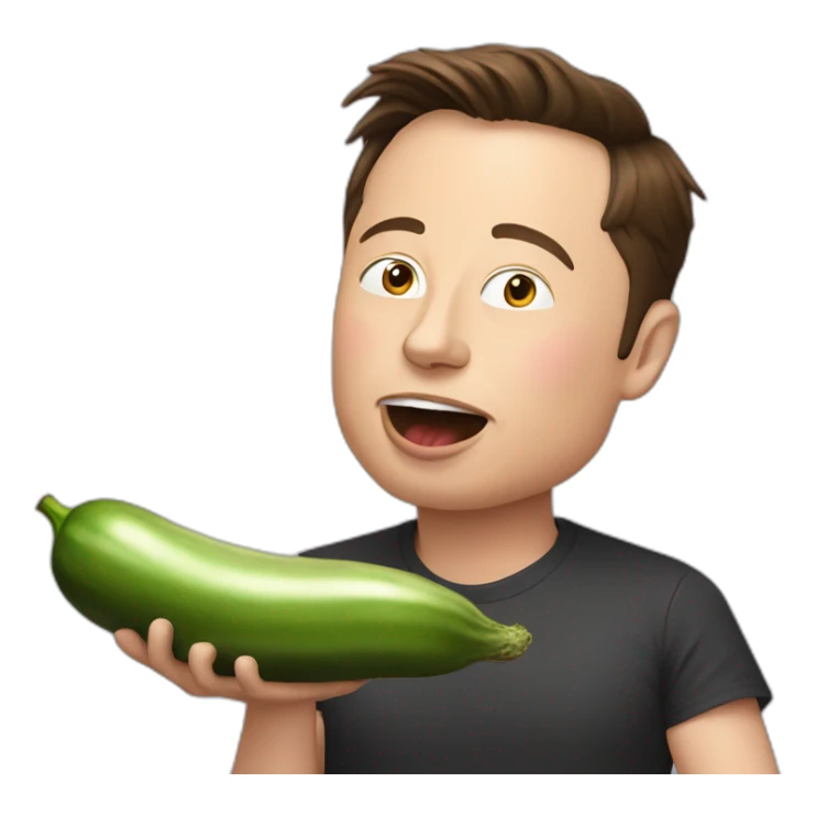 elon musk eating eggplant sticker