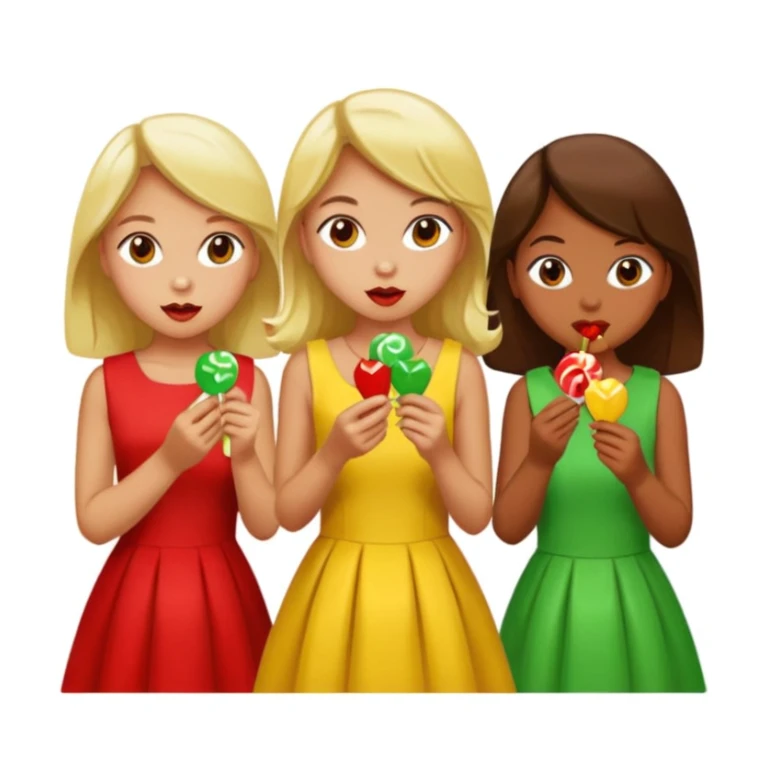 Three mean girls red green yellow candy sticker