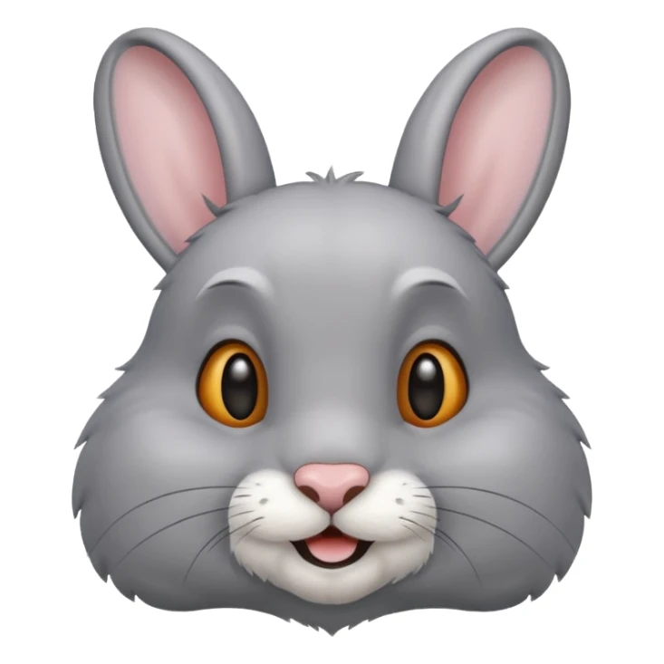 Head of a grey rabbit, smilling
 sticker