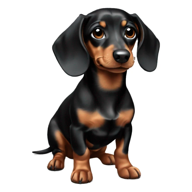 Puppy Dachshund colored black brown and white  sticker