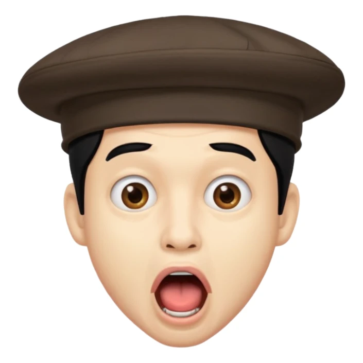 homme créole réunionnais  étonné  bouche ouverte avec chapeau sticker