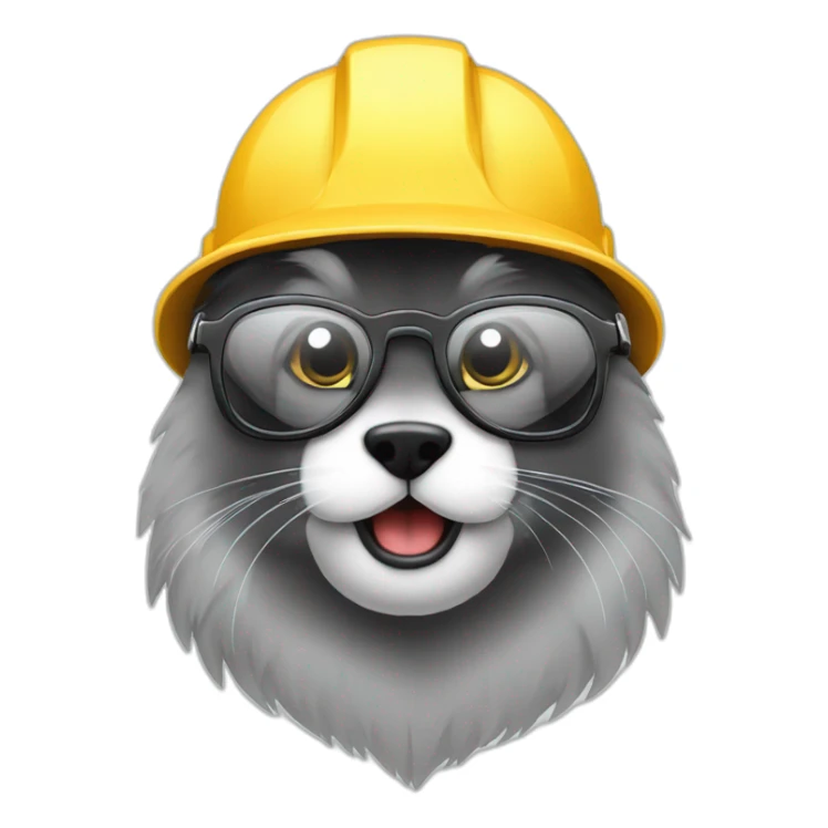 Ardilla con gafas y casco de ingeniero sticker