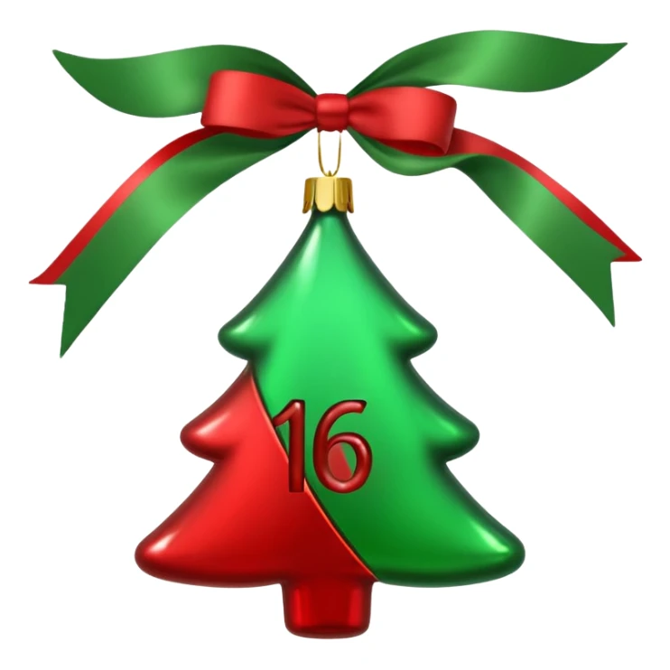the numbers "1637" christmas festive  sticker