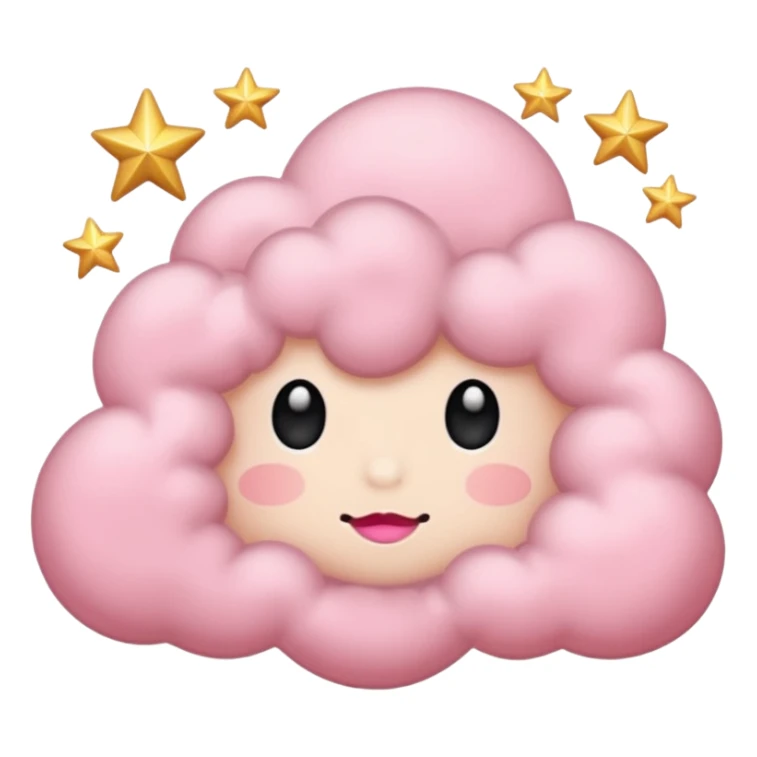 Black cloud with few shiny stars with pink blush sticker