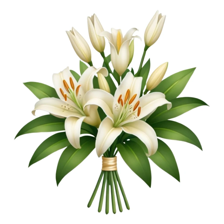 bouquet of cream and white lilies sticker