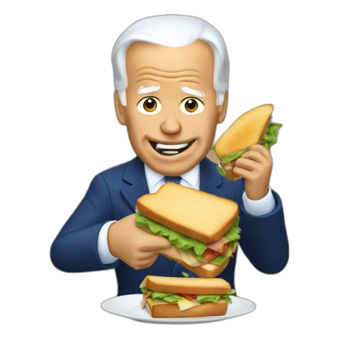 Joe Biden eating a sandwich sticker